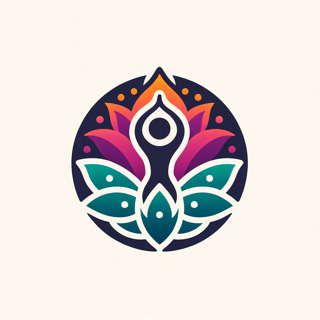 A logo for a site focused on empowering women to unlock their full potential and take control of their destiny [with a strong and bold presence] in a simple design [using vibrant colors] by exploring holistic eastern practices.